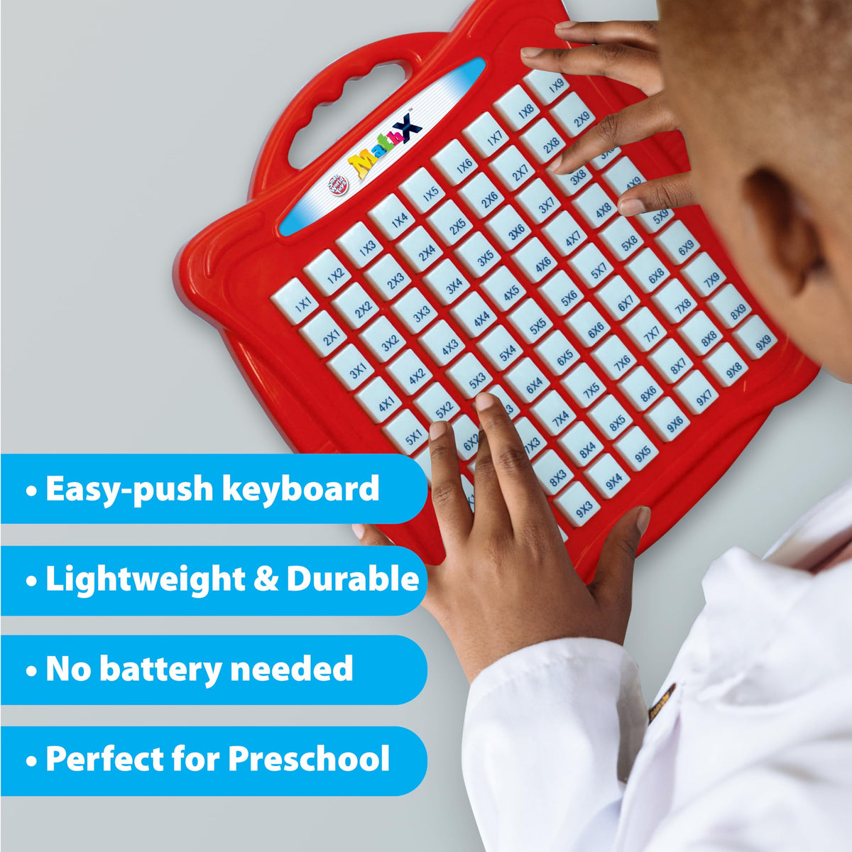 Small World Toys Montessori Math Game with easy-push keys for sensory learning.