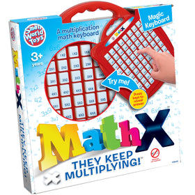 Small World Toys Multiplication Machine with 81 keys for hands-on multiplication practice.