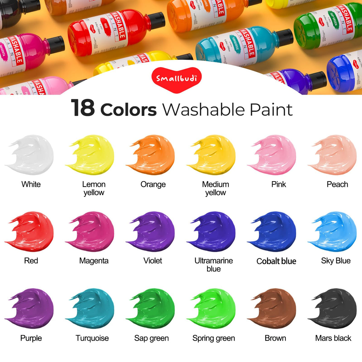 Smallbudi non-toxic tempera paint for hands-on projects.