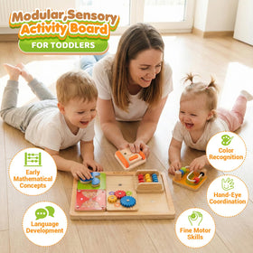 Small Fish Busy Board bead tracks boost concentration and fine motor control.