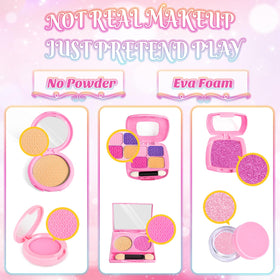 Smallzi makeup brush set with soft bristles for safe toddler use during pretend play.