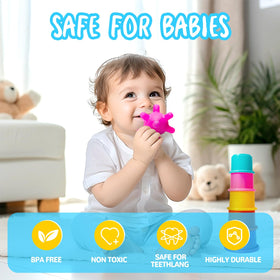 Smallzi baby rattle balls provide gentle sound cues for early listening