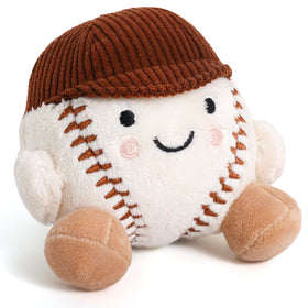 Smart and Sporty baseball stuffed animal—soft cuddle toy for safe baby play.