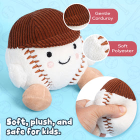 Smart and Sporty plush baseball stuffed animal—great first sports friend.