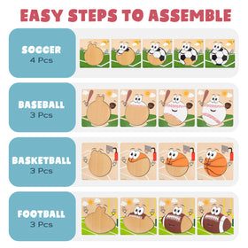 Smart and Sporty wooden football puzzle for toddlers encouraging color and shape recognition