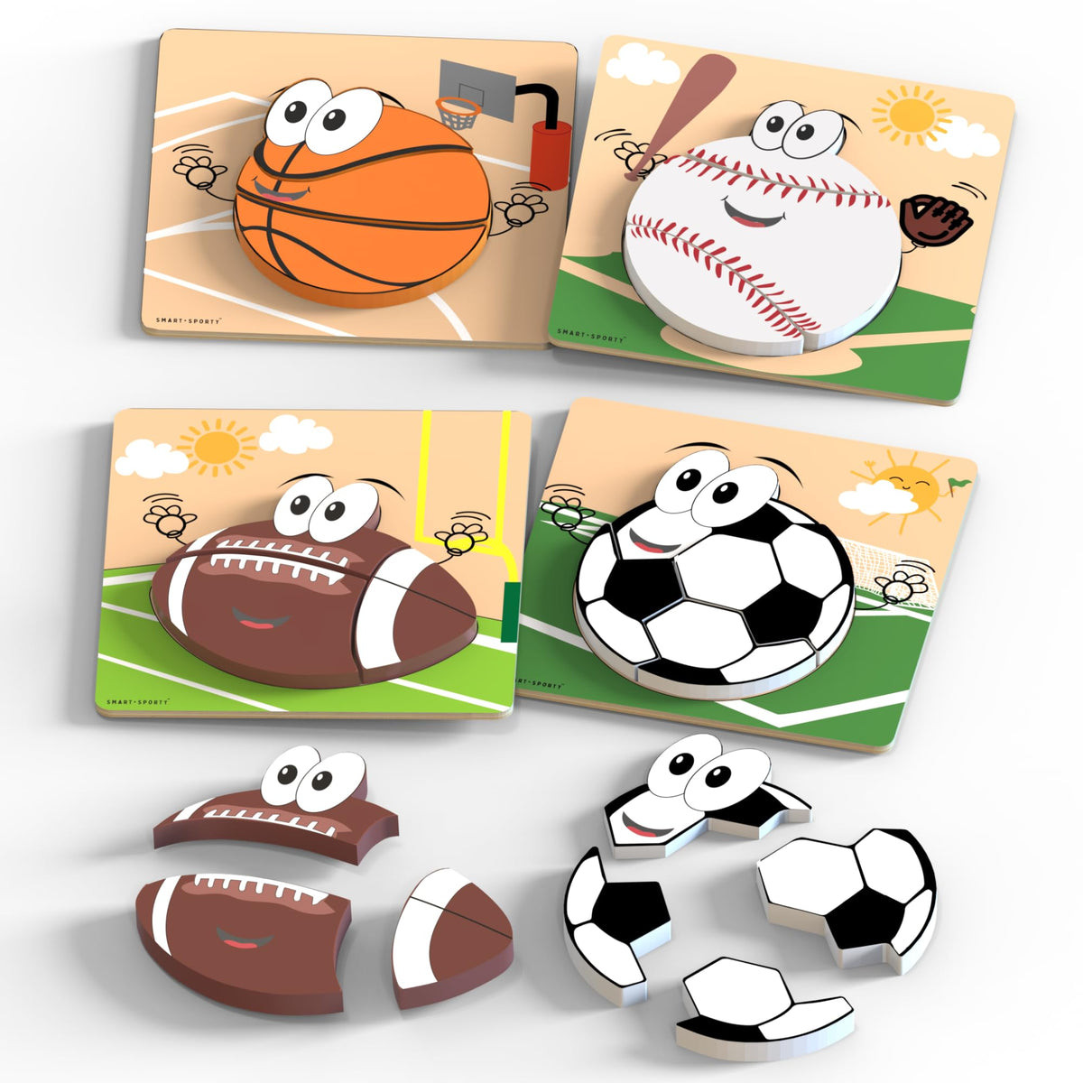 Smart and Sporty wooden soccer puzzle for toddlers with hand-eye coordination benefits