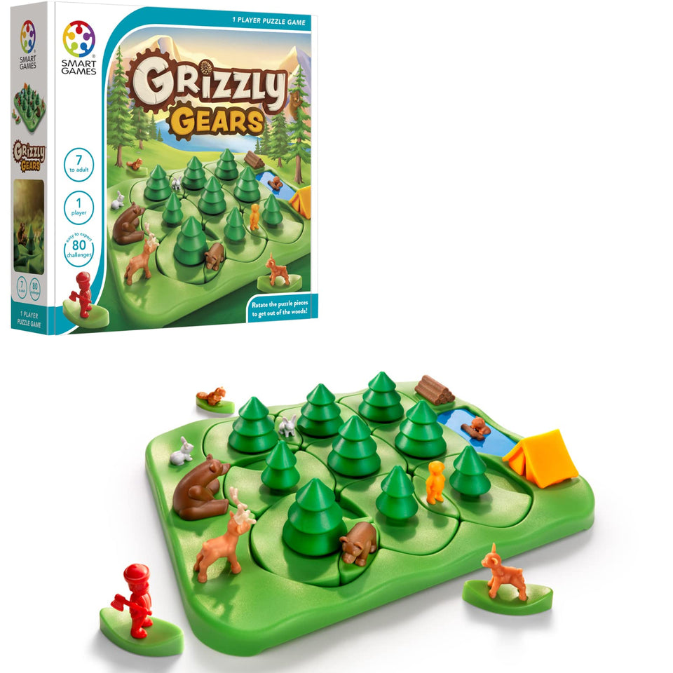 SmartGames Grizzly Gears rotating tiles in action for a brain-boosting puzzle session.