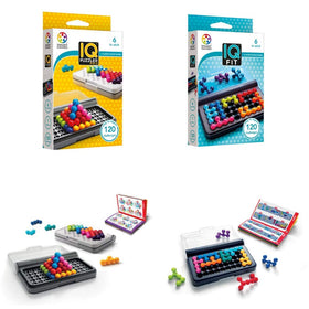 SmartGames IQ Bundles 3D Series box — portable brain-teaser kit for on-the-go challenges.