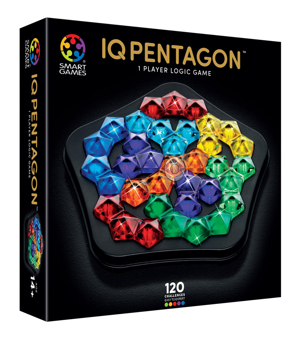 SmartGames IQ Deluxe Pentagon board for on-the-go logic practice.
