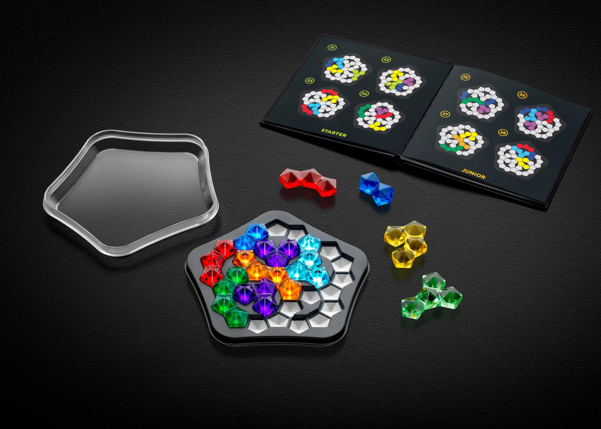 SmartGames IQ Deluxe travel case featuring the compact puzzle system.