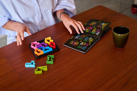 SmartGames IQ Deluxe Travel Case keeps puzzles secure during commuting or trips.