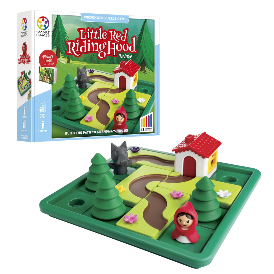 SmartGames Little Red Riding Hood forest-path puzzle scene supports kids' logical thinking