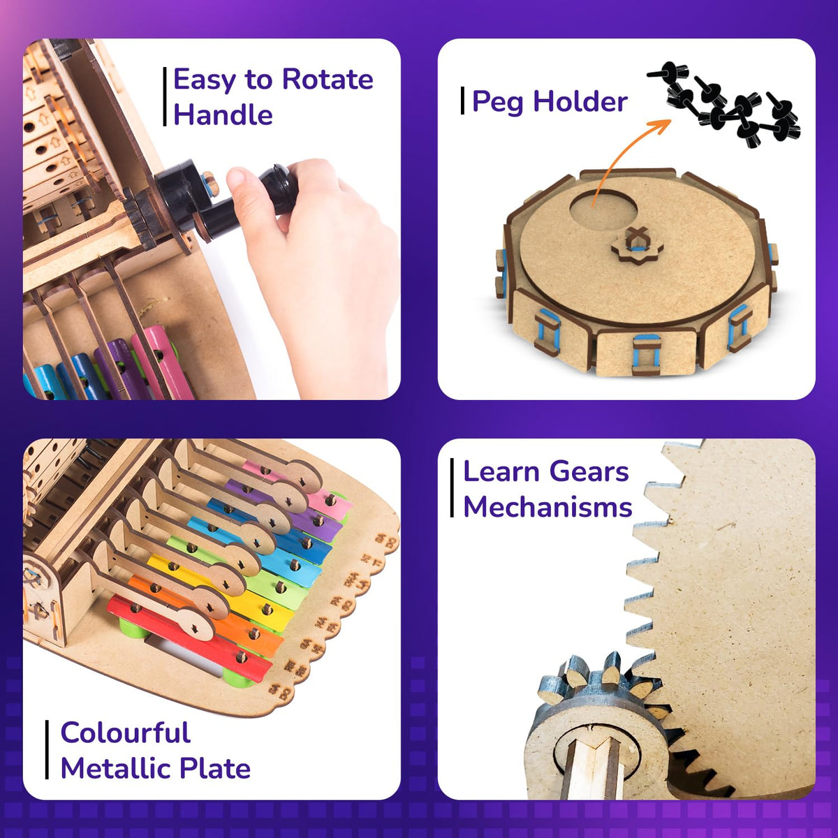 Smartivity Music Machine gears and ratchet-pawl mechanism in action