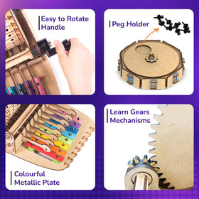 Smartivity Music Machine gears and ratchet-pawl mechanism in action