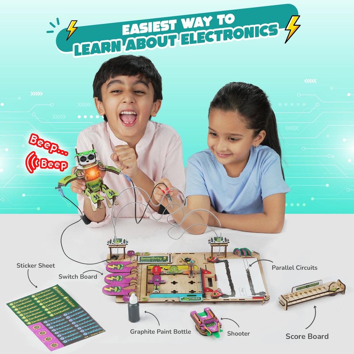 Smartivity Electro Play Lab instruction manual provides clear, step-by-step building guidance.