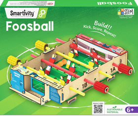Smartivity Foosball Table assembly step 1 guides kid-friendly DIY learning.