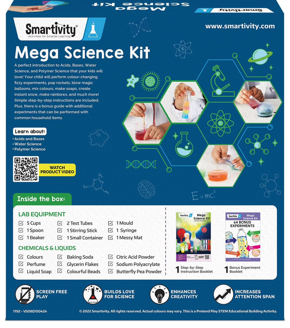 Smartivity Legendary Mega 150 components showcase essential parts for experiments.