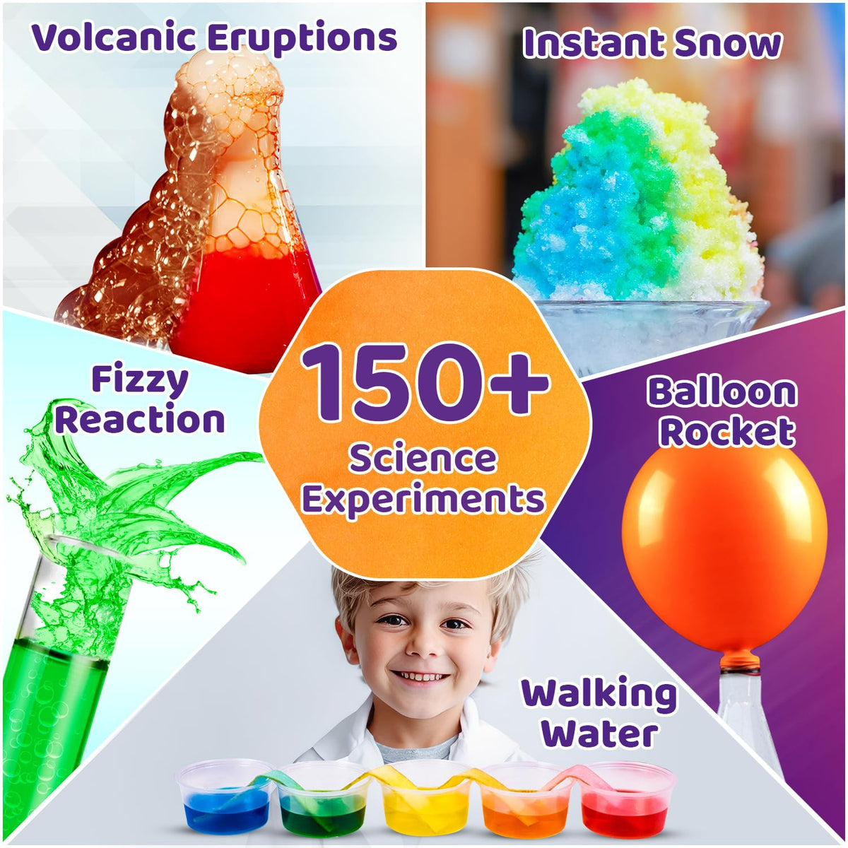 Smartivity Legendary Mega 150 experiment action shows kids doing hands-on projects.