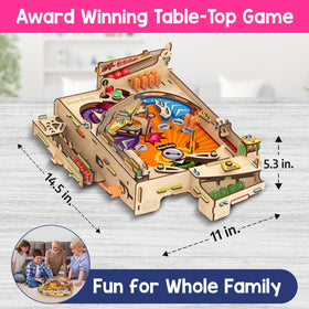 Smartivity Pinball Machine – wooden cabinet highlighting sustainable wood and durability.
