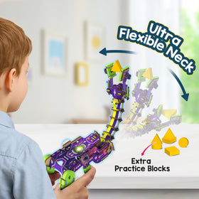 Smartivity robotic arm kit claw action demonstrates grasping and lifting objects.