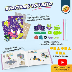 Smartivity robotic arm kit screen-free play encourages creative problem solving.