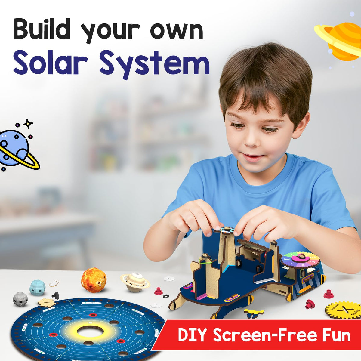 Smartivity Solar System Kit rotate mechanism showing planetary motion in action