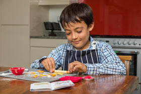 SMARTLAB silicone finger mitts shown for safe playful cooking sessions