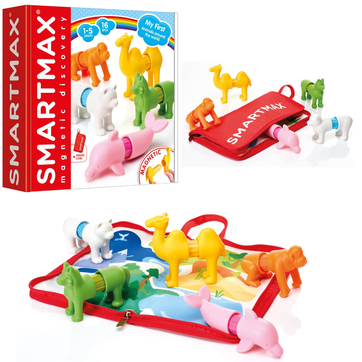 Mix-and-match pieces invite real-and-imaginative animal builds.