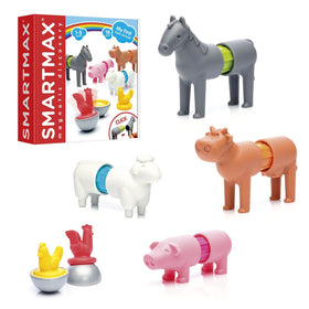 SmartMax My First Farm Animals pieces support hands on building and early spatial skills.