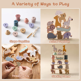 Smartwo animal stacking blocks balance game boosts sequencing and problem-solving during group play.