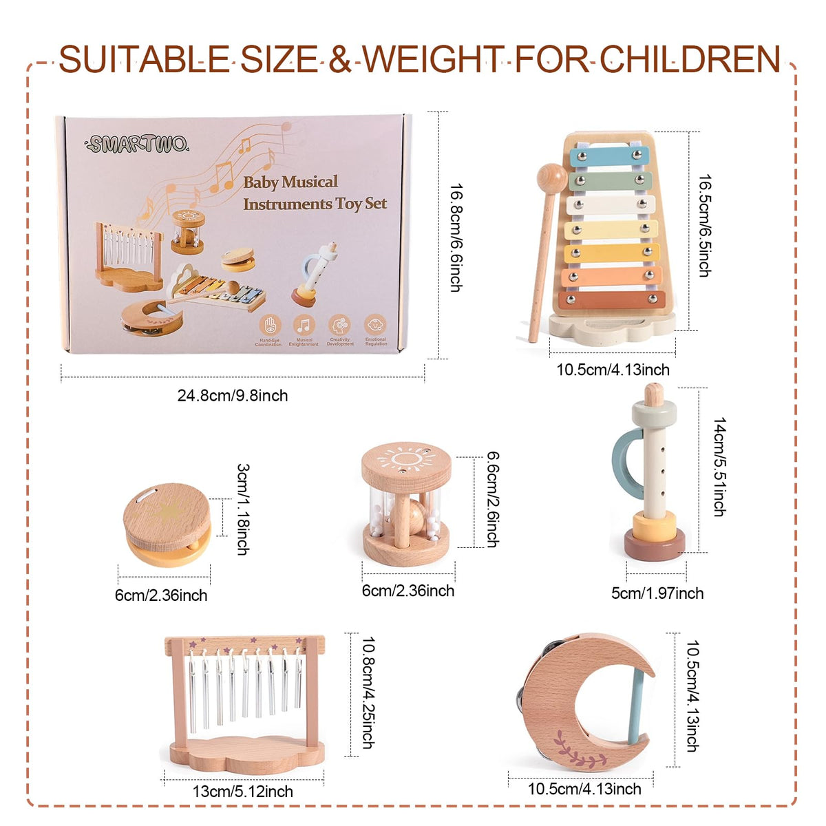 Smartwo baby montessori star rattle fosters early auditory differentiation