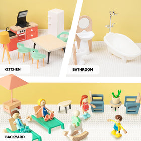Smartwo dollhouse bedroom with openable closet for role-play organization.