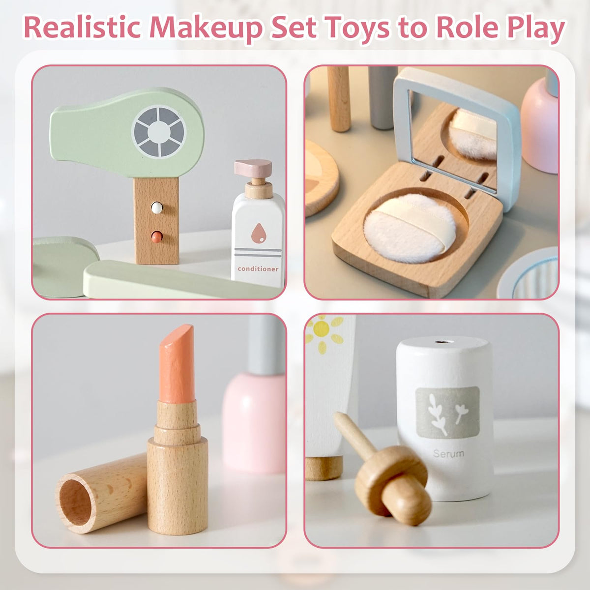 Smartwo polished natural wood finish adds durability and premium feel to toys.