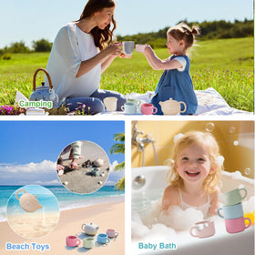 Smartwo silicone tea pot with lid showing safe design for little hands