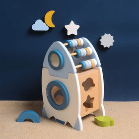 Smartwo wooden space toy space scene wheel inspires imaginative play and exploration.