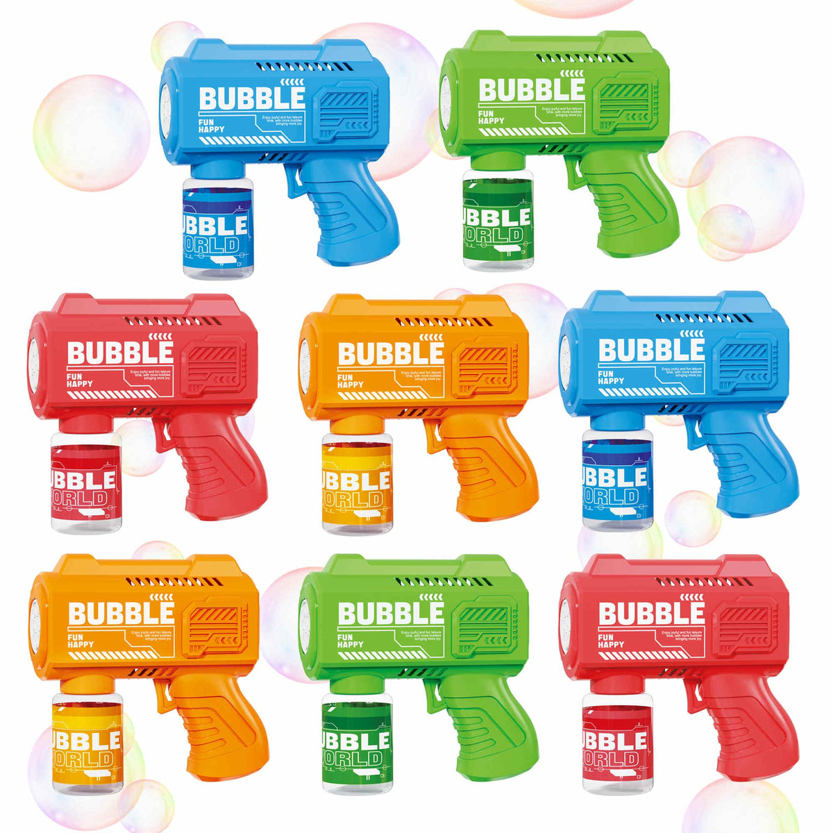SmartYeen 8-pack bubble guns in packaging for easy party setup