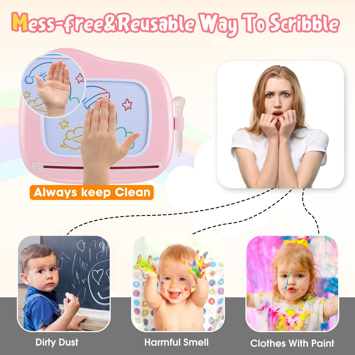 Smasiagon magnetic drawing board legs are detachable for versatile table or floor use.