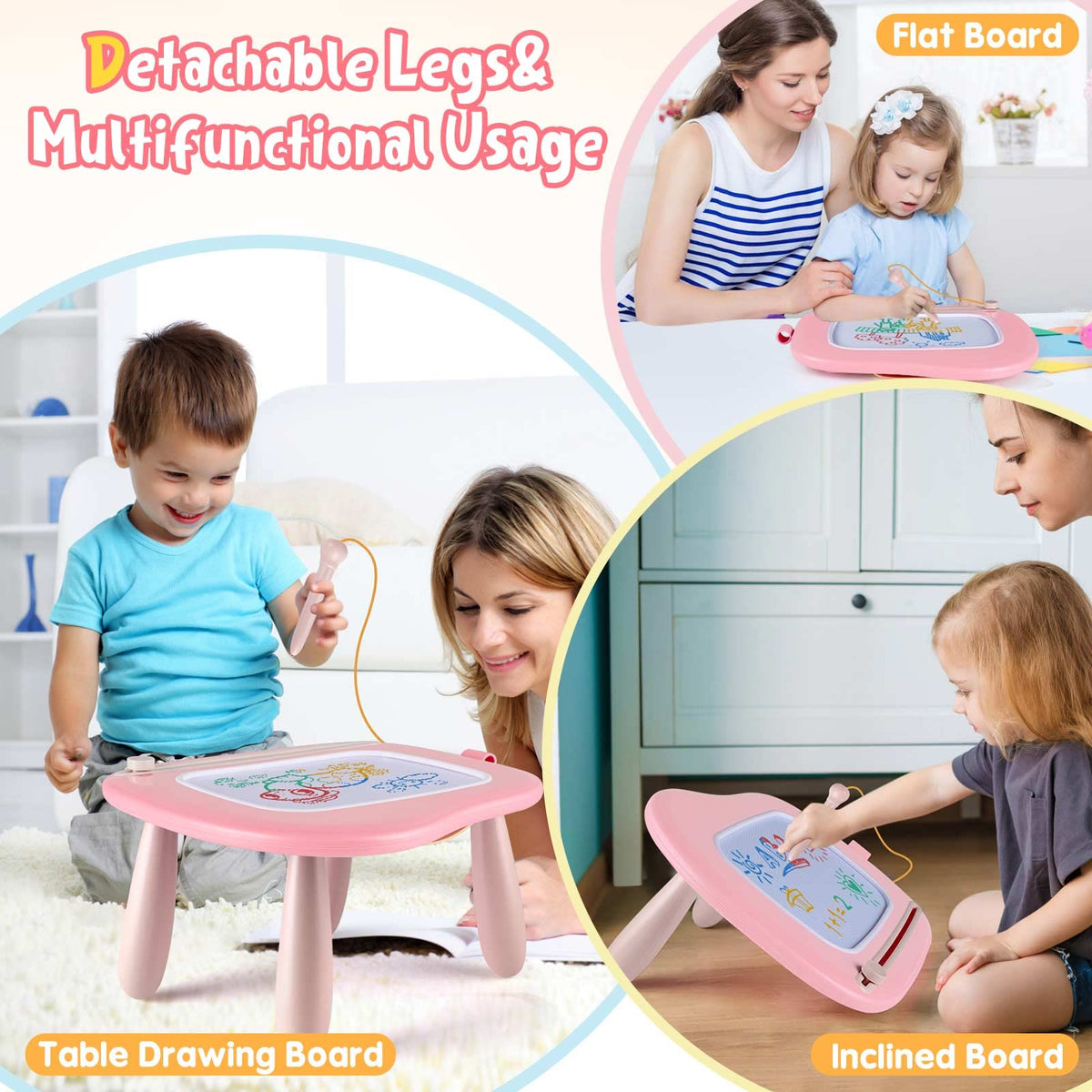 Smasiagon erasable-doodle board close-up shows reusable surface for mess-free fun.