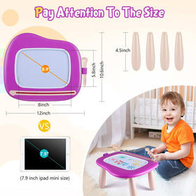 Smasiagon magnetic doodle pad erases easily for mess-free travel.