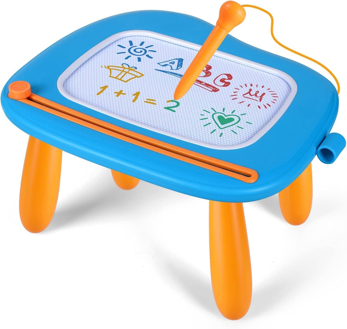 Smasiagon magnetic drawing board in blue for kids, mess-free creativity on the go.