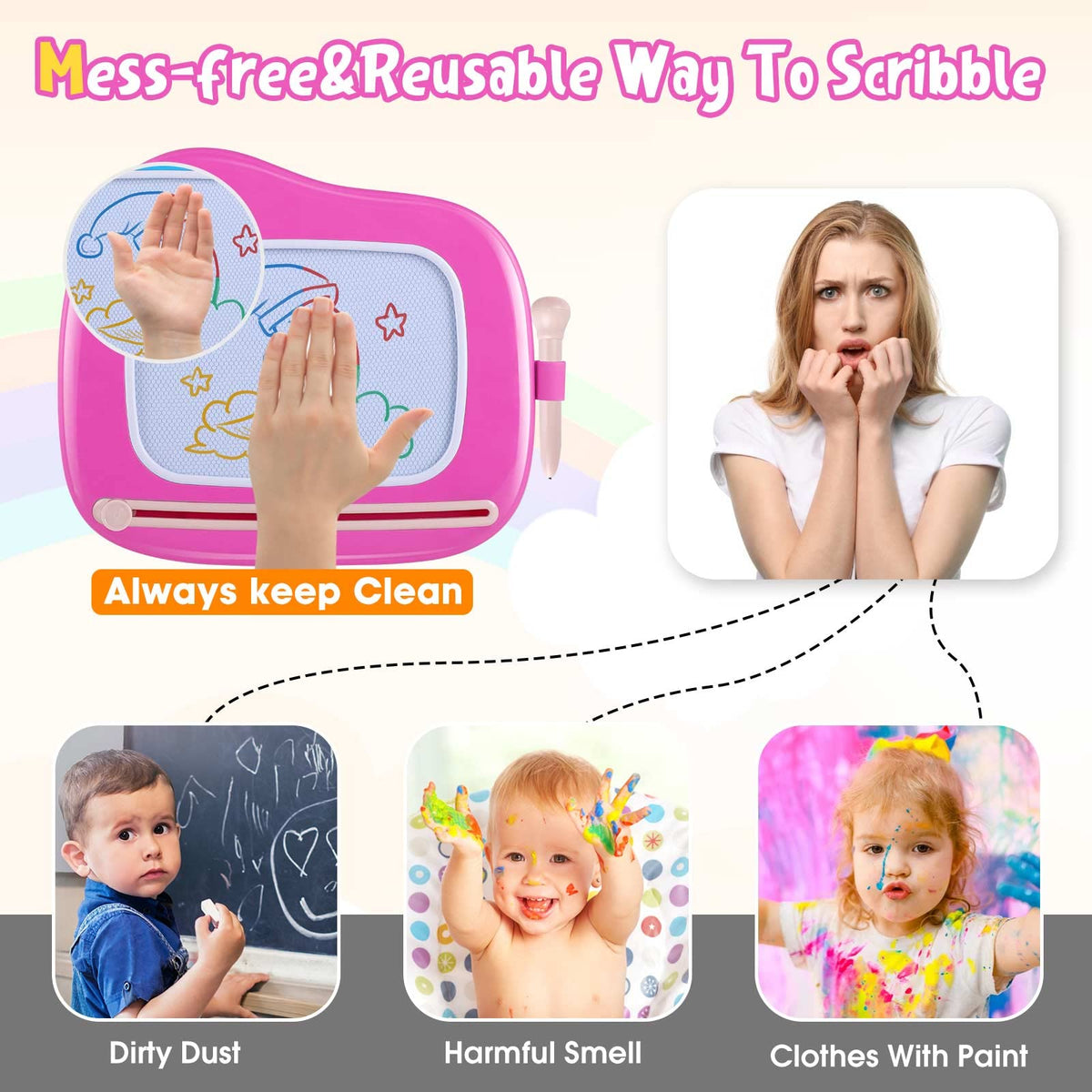 Smasiagon Rose doodle board large drawing area for kids