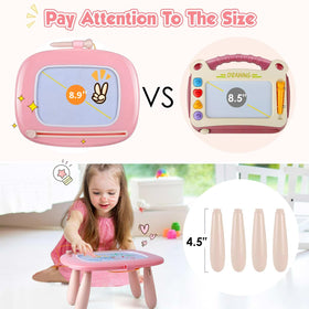 Smasiagon Toddler Doodle Board erase feature enables quick reuse during trips.