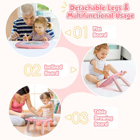 Smasiagon Toddler Doodle Board travel-friendly handle eases on-the-go drawing.