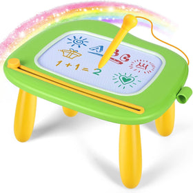 Smasiagon toddler drawing board in green with legs for sturdy support during play.