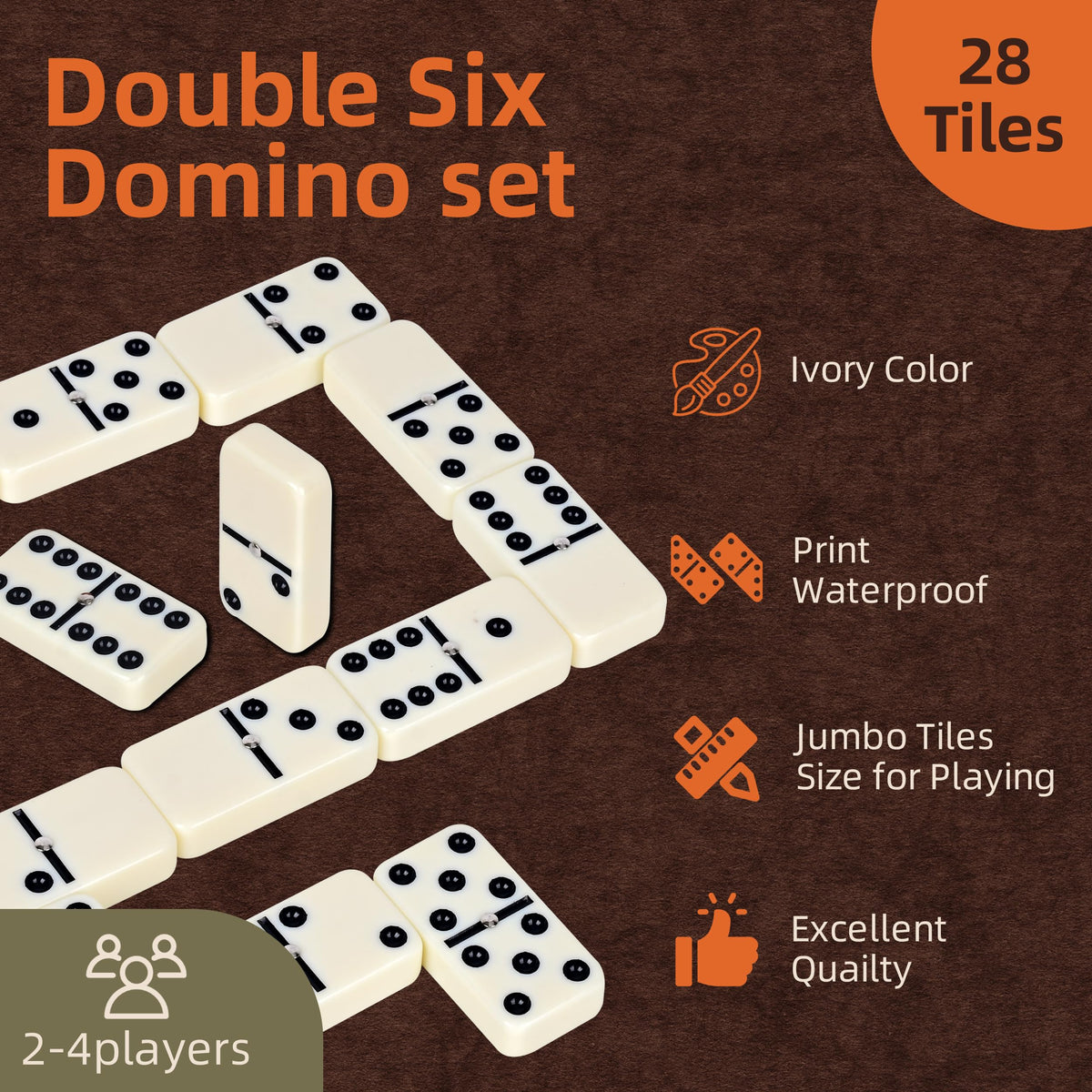 Smilejoy dominoes in compact packaging for neat shelf storage.