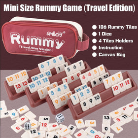 Smilejoy Mini Rummy Cube four-player racks support group play.