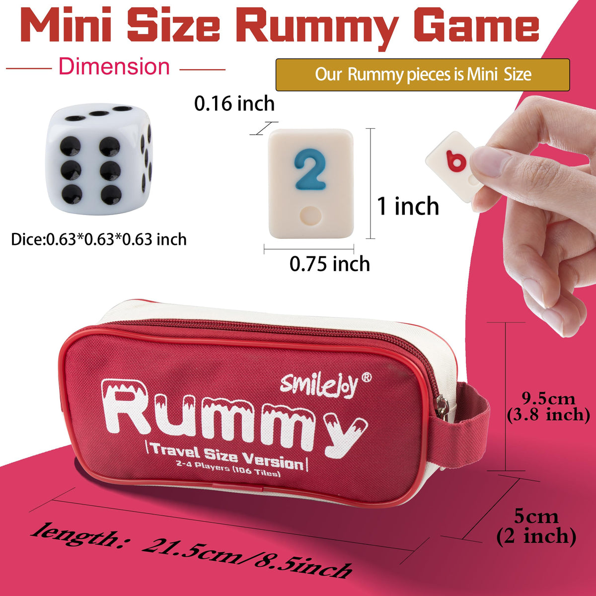 Smilejoy Mini Rummy Cube colorful tiles spark quick matching fun.