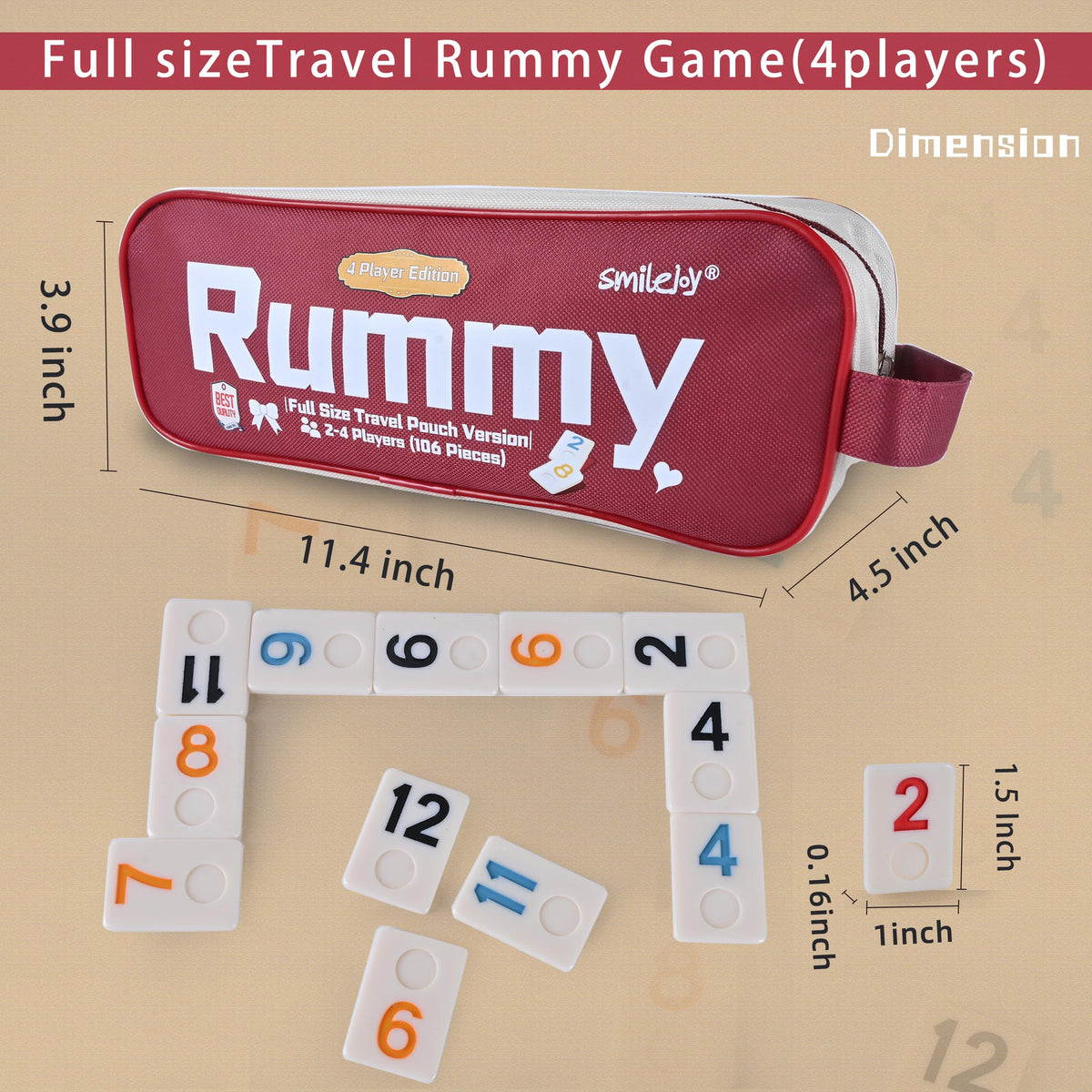 Smilejoy Rummy Cube four racks hold tiles during play