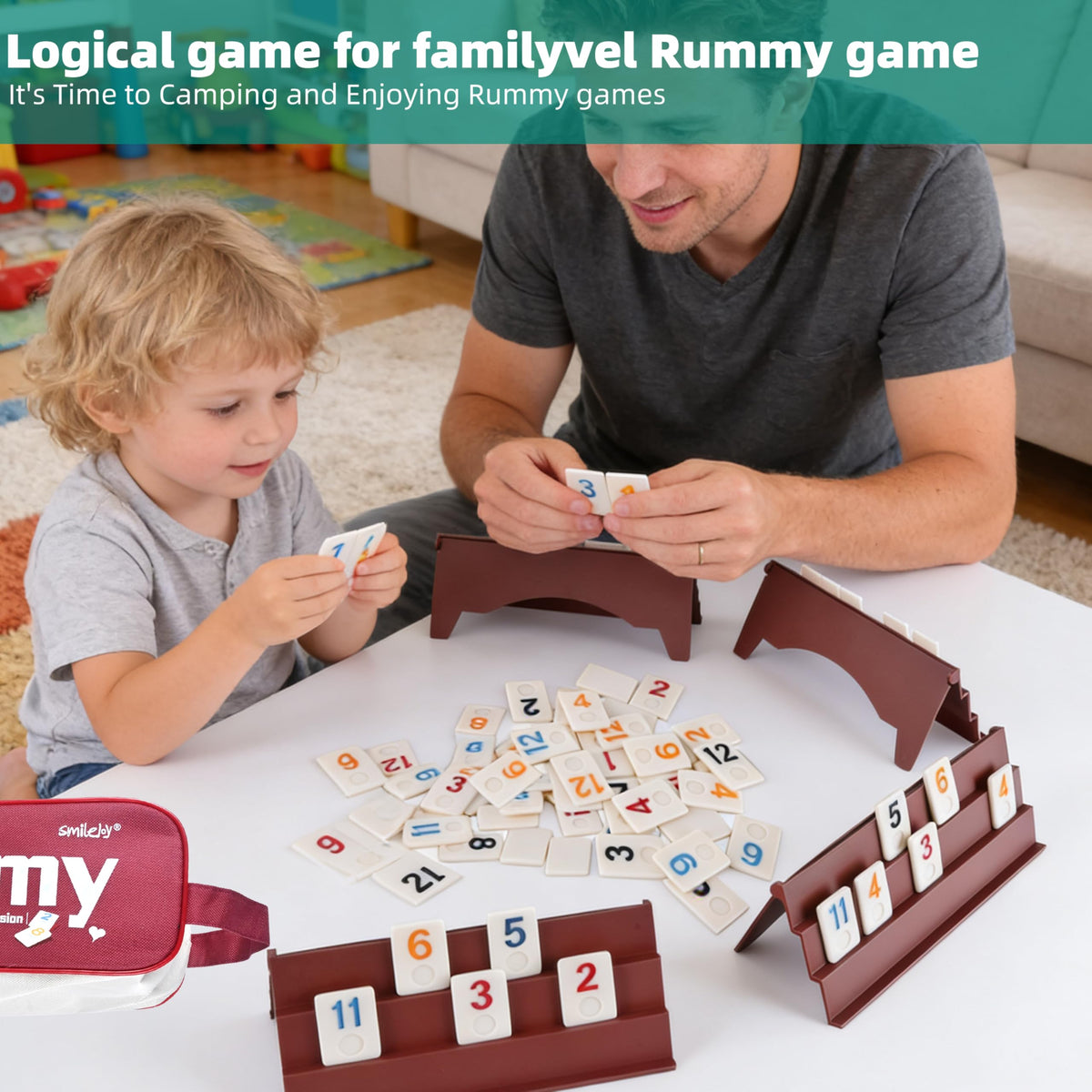 Smilejoy Rummy Cube 214 tiles with jokers enable versatile play.