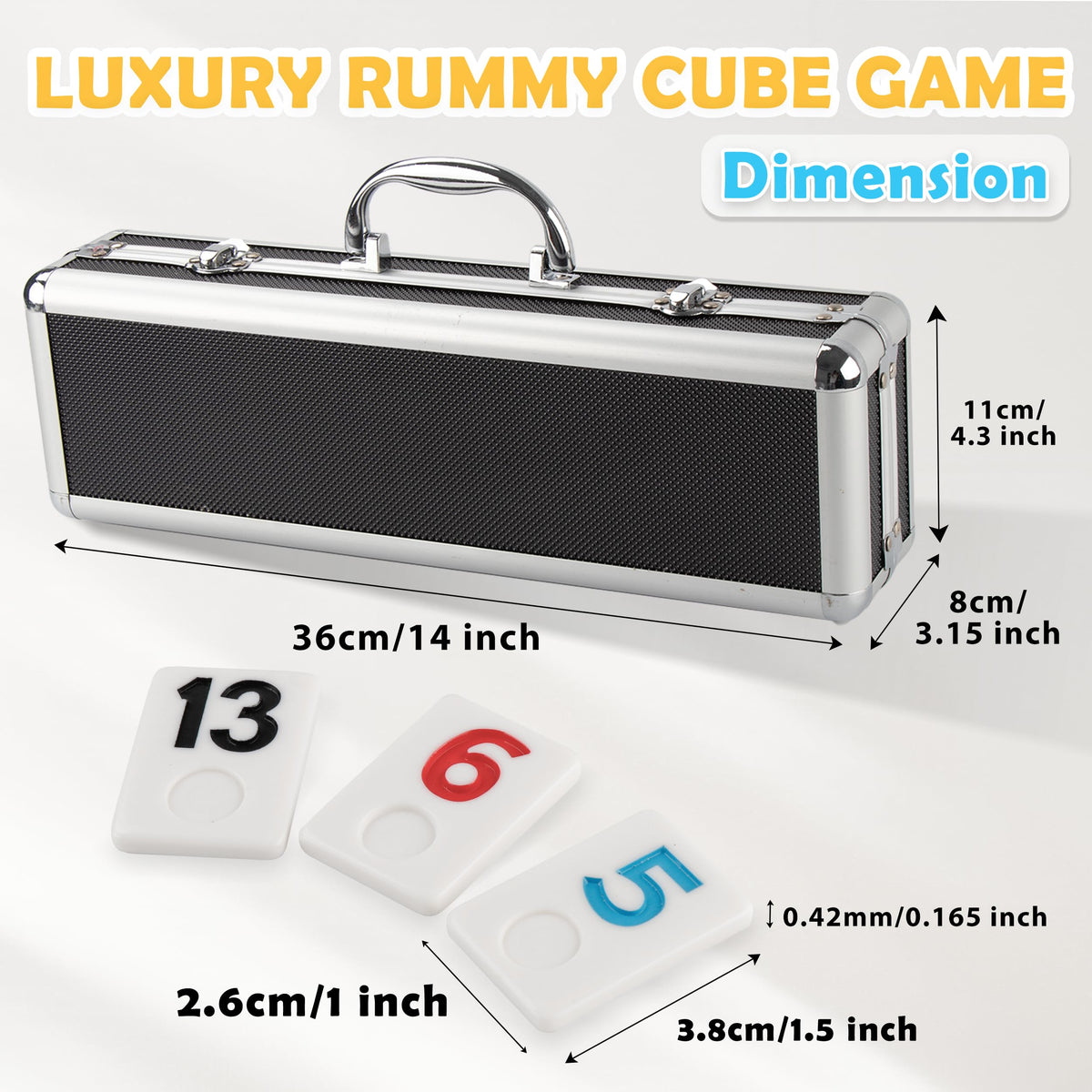 Smilejoy Rummy Cube portable aluminum box protecting the set during travel